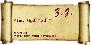 Zima Győző névjegykártya